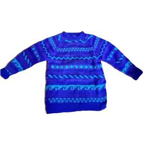 VINTAGE Women’s Purple 100% Wool Oversized Sweater Made in Nepal Size Medium